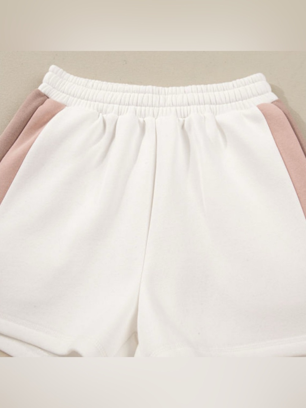 White Color Block Patchwork Drop Shoulder Pullover 2 piece Outfit - Picture 7 of 10